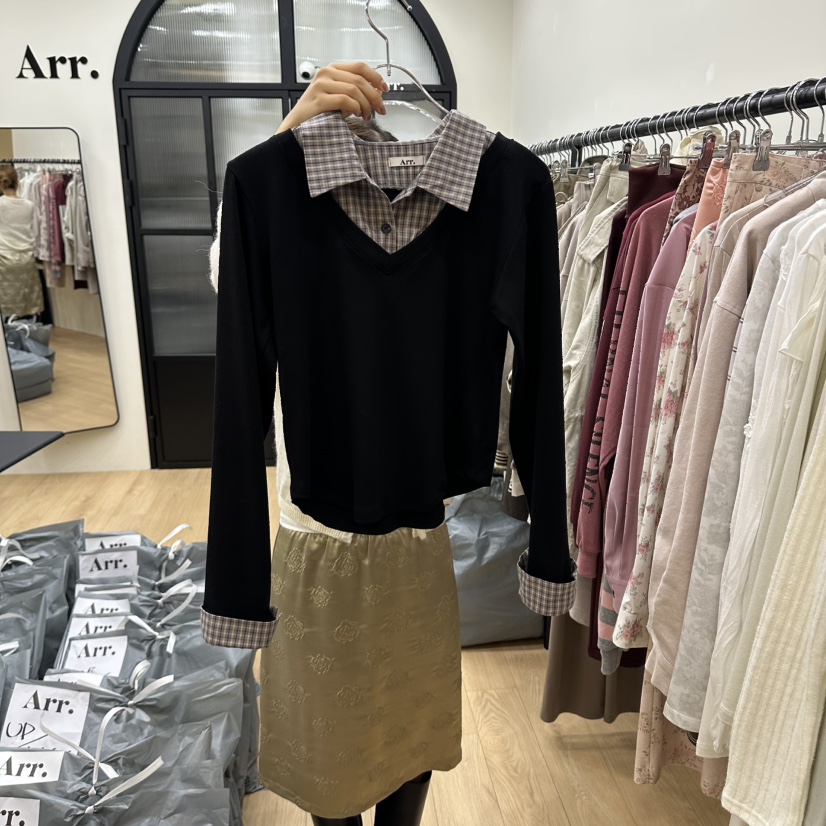 ARR韓國代購女士新品人氣真品休閑時尚熱賣推薦襯衫蕾絲衫ARR襯衫/蕾絲衫圖色1