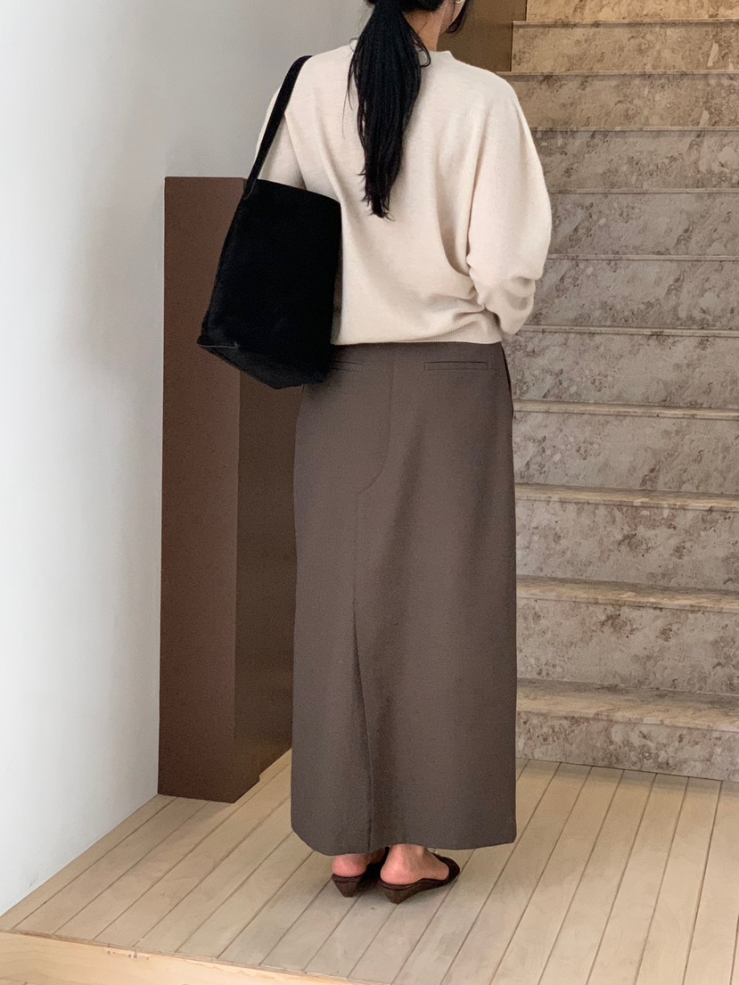 REGULARLY/PLACOR韓國代購女裝新品休閑時尚真品長裙粗羊毛REGULARLY/PLACOR長裙