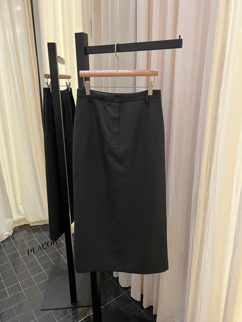REGULARLY/PLACOR韓國代購女裝新品休閑時尚真品長裙粗羊毛REGULARLY/PLACOR長裙圖色2墨色