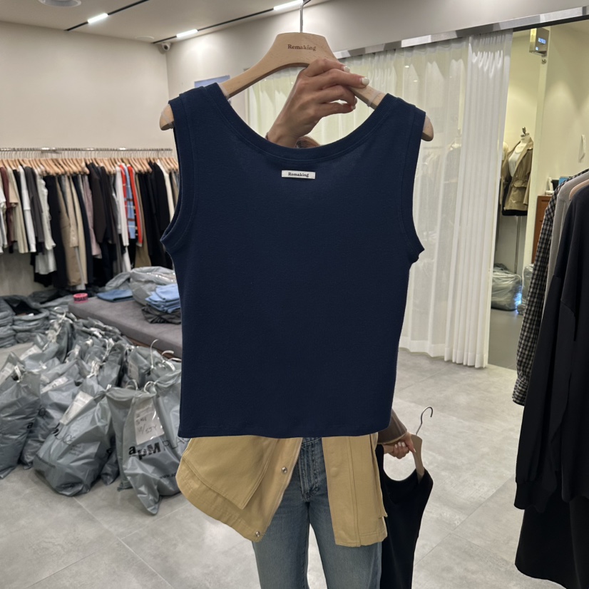 URBANSTORY/REMAKING東大門代購女士新品熱賣推薦吊帶背心Remaking/URBANSTORY吊帶/背心圖色1深藍色