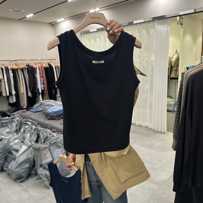 URBANSTORY/REMAKING東大門代購女士新品熱賣推薦吊帶背心Remaking/URBANSTORY吊帶/背心圖色2黑色