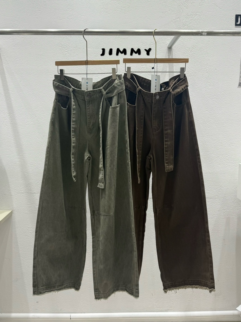 JIMMY東大門實拍女士新款人氣真品休閑時尚推薦休閑褲腰帶JIMMY/REMAKE休閑褲
