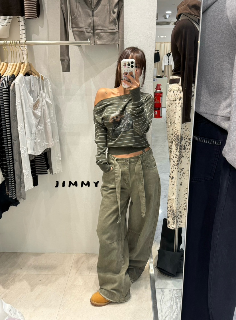 JIMMY東大門實拍女士新款人氣真品休閑時尚推薦休閑褲腰帶JIMMY/REMAKE休閑褲