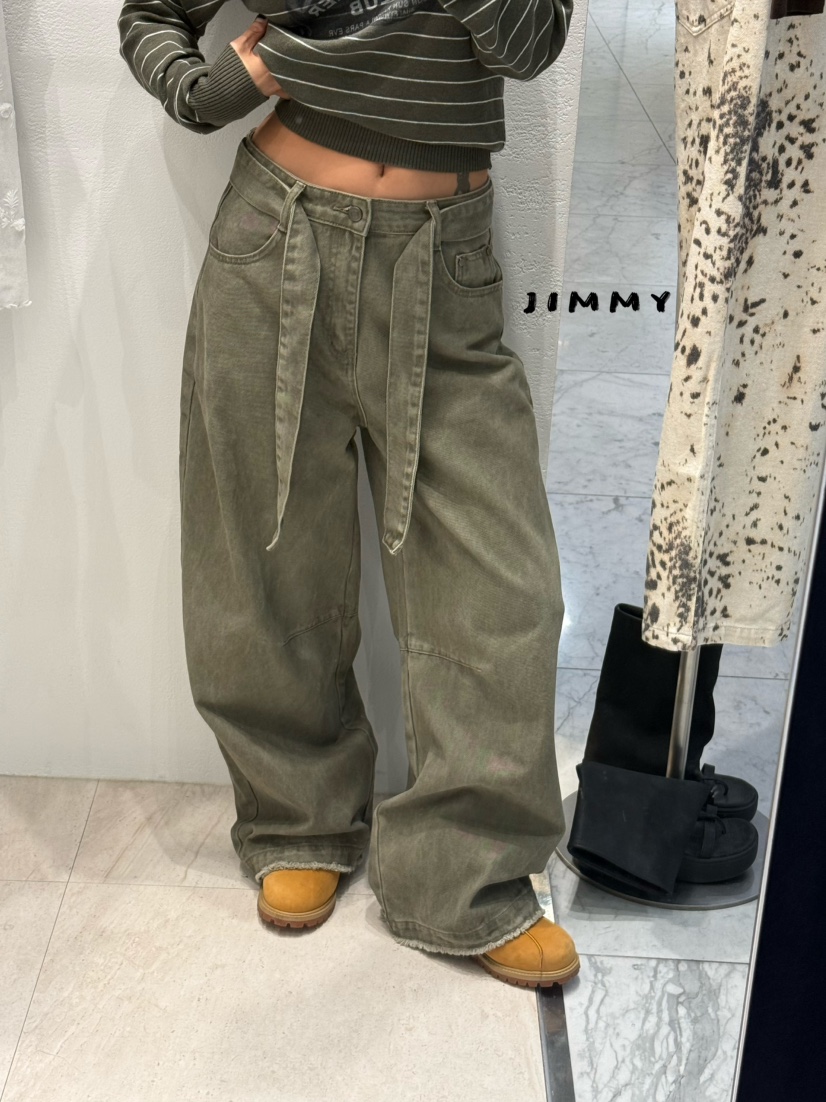 JIMMY東大門實拍女士新款人氣真品休閑時尚推薦休閑褲腰帶JIMMY/REMAKE休閑褲