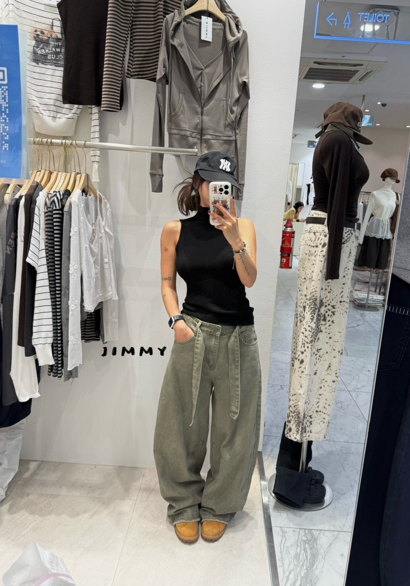 JIMMY東大門代購女裝新品推薦真品人氣熱賣時尚吊帶背心高領JIMMY/REMAKE吊帶/背心
