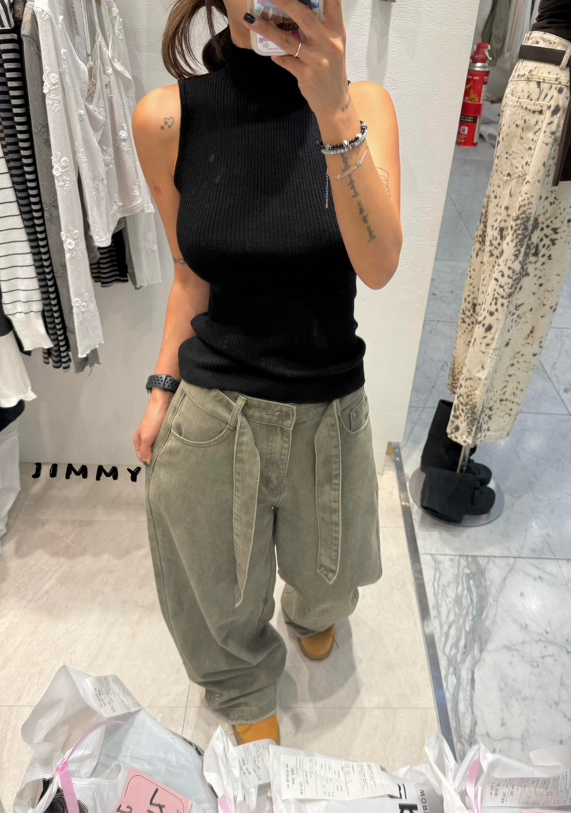 JIMMY東大門代購女裝新品推薦真品人氣熱賣時尚吊帶背心高領JIMMY/REMAKE吊帶/背心