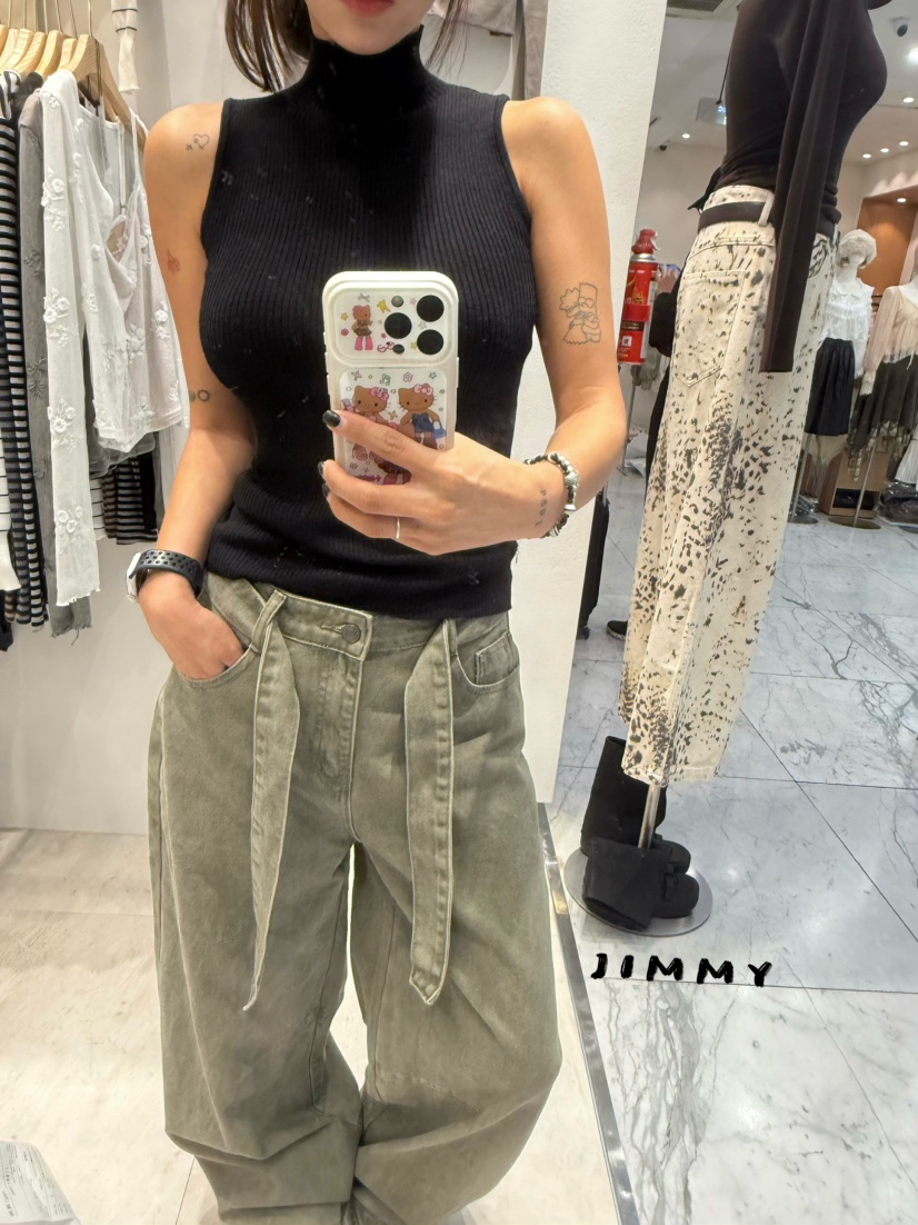 JIMMY東大門代購女裝新品推薦真品人氣熱賣時尚吊帶背心高領JIMMY/REMAKE吊帶/背心