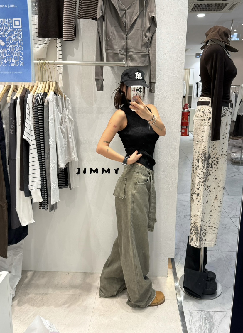 JIMMY東大門代購女裝新品推薦真品人氣熱賣時尚吊帶背心高領JIMMY/REMAKE吊帶/背心