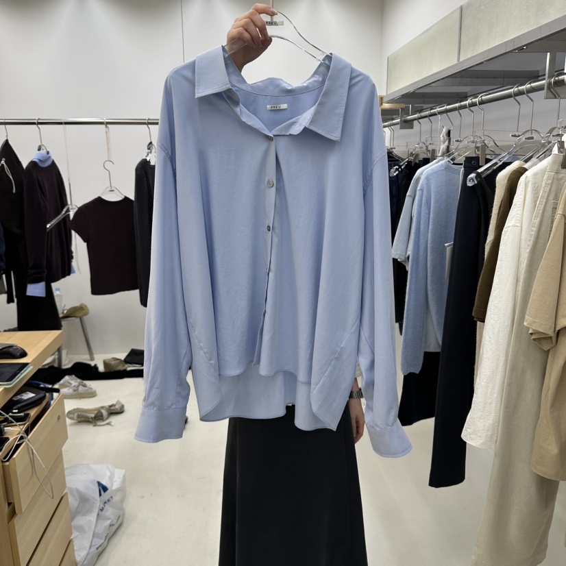 PREV.韓國直郵女士新品熱賣時尚人氣休閑襯衫蕾絲衫不對稱PREV.襯衫/蕾絲衫圖色3