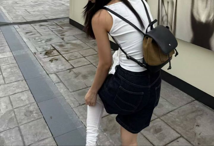 TROUVAILLE韓國直郵女裝新款休閑熱賣推薦時尚雙肩背包牛皮TROUVAILLE雙肩背包