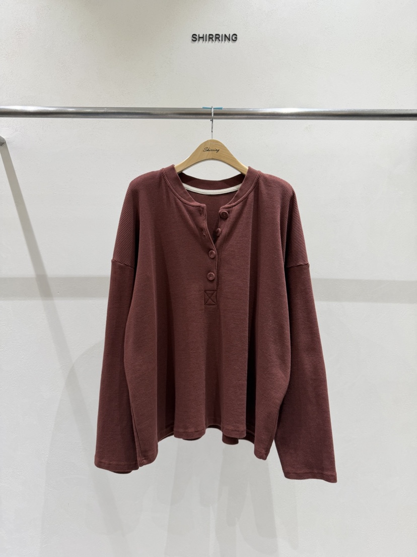 SHIRRING韓國直郵女裝新款推薦真品人氣時尚休閑熱賣長袖T恤SHIRRING長袖T恤圖色2