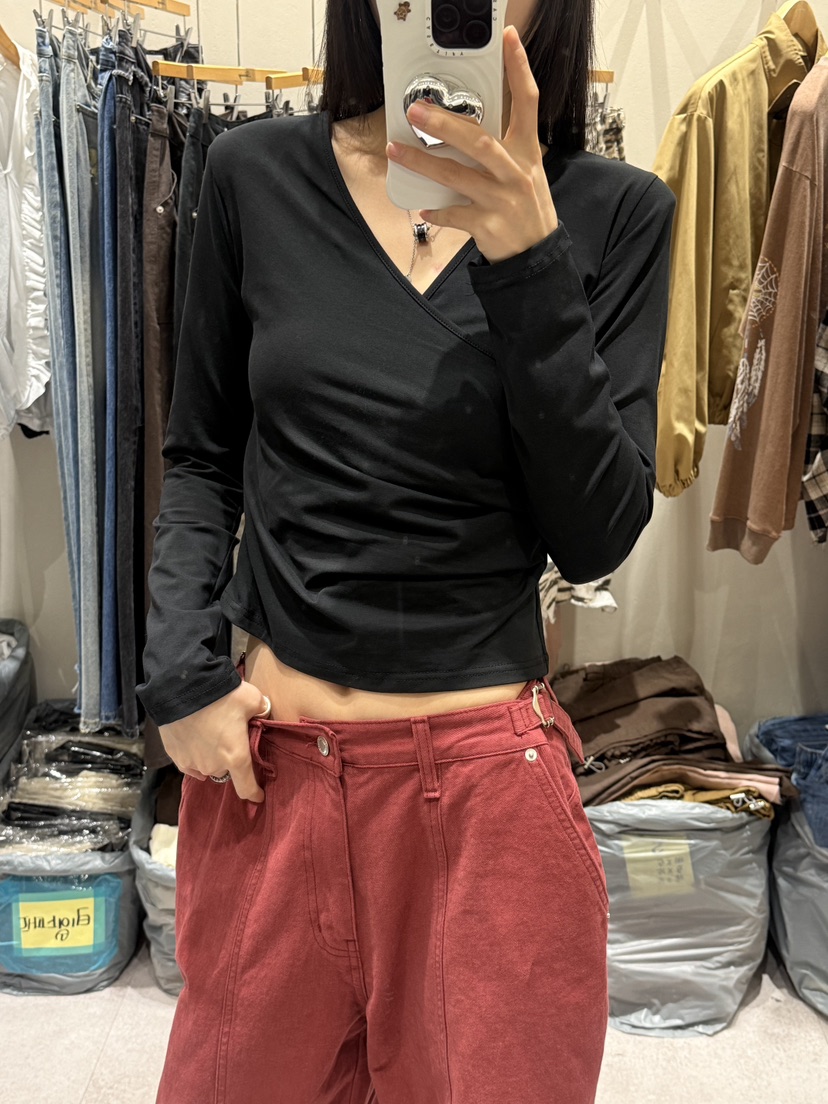 SHIRRING韓國直郵女士新品時尚人氣熱賣推薦真品休閑長袖T恤SHIRRING長袖T恤