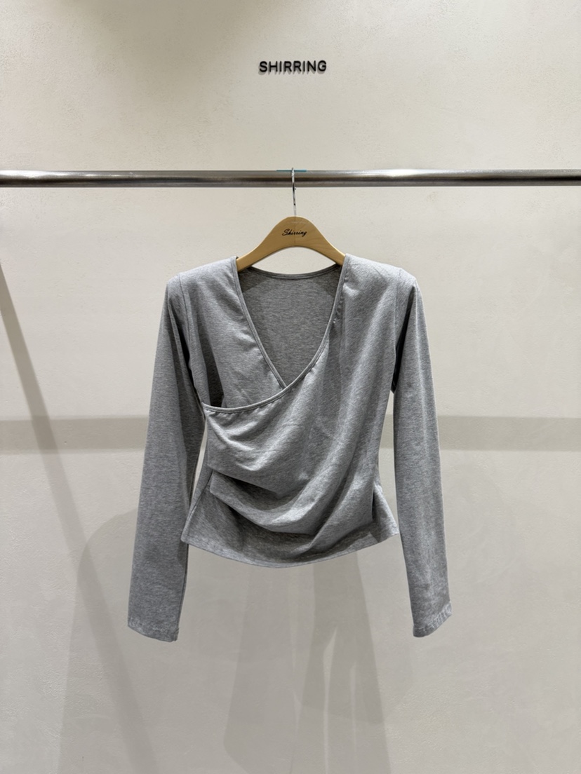 SHIRRING韓國直郵女士新品時尚人氣熱賣推薦真品休閑長袖T恤SHIRRING長袖T恤圖色2