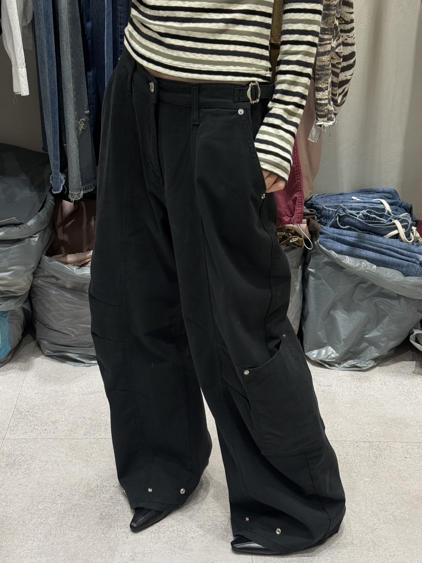 SHIRRING韓國代購女裝新款熱賣時尚人氣休閑推薦休閑褲口袋SHIRRING休閑褲