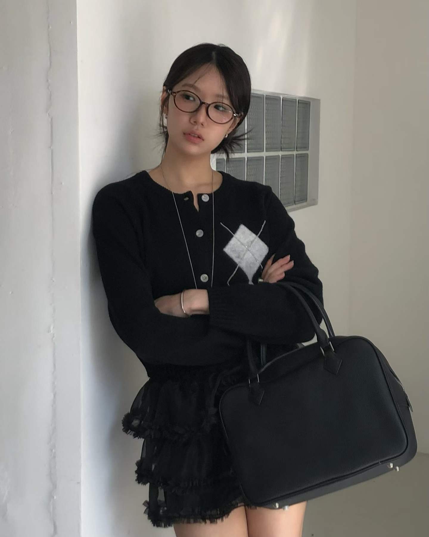 ANAG東大門代購女裝新款推薦真品人氣休閑針織衫圓領開衫anag/OPENING TITLE針織衫