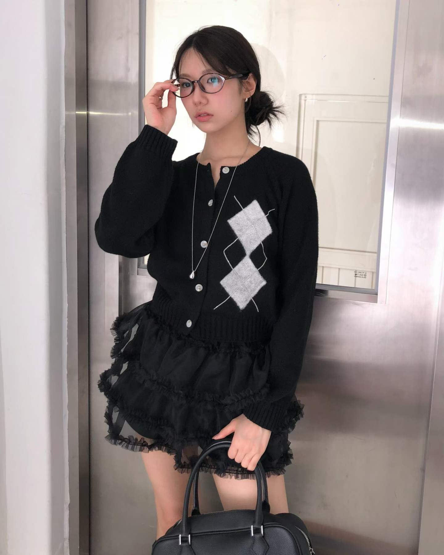 ANAG東大門代購女裝新款推薦真品人氣休閑針織衫圓領開衫anag/OPENING TITLE針織衫圖色3