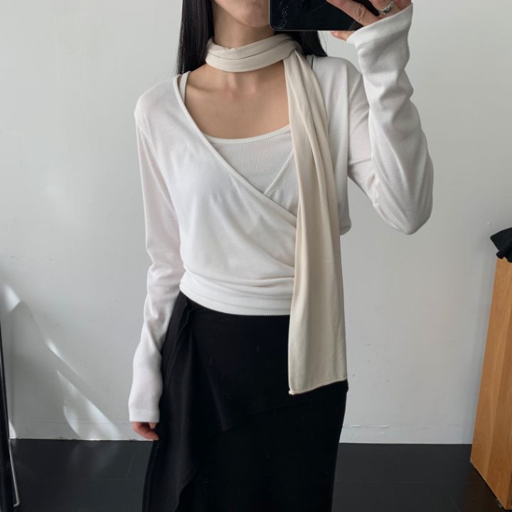 MOMENT韓國代購女士新品推薦時尚休閑真品人氣熱賣長袖T恤MOMENT/RECOVER長袖T恤圖色2