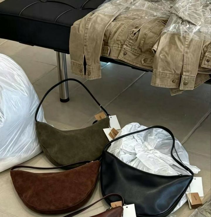 TROUVAILLE韓國代購女士新品推薦單肩斜跨包荷葉邊牛皮絨TROUVAILLE單肩/斜跨包