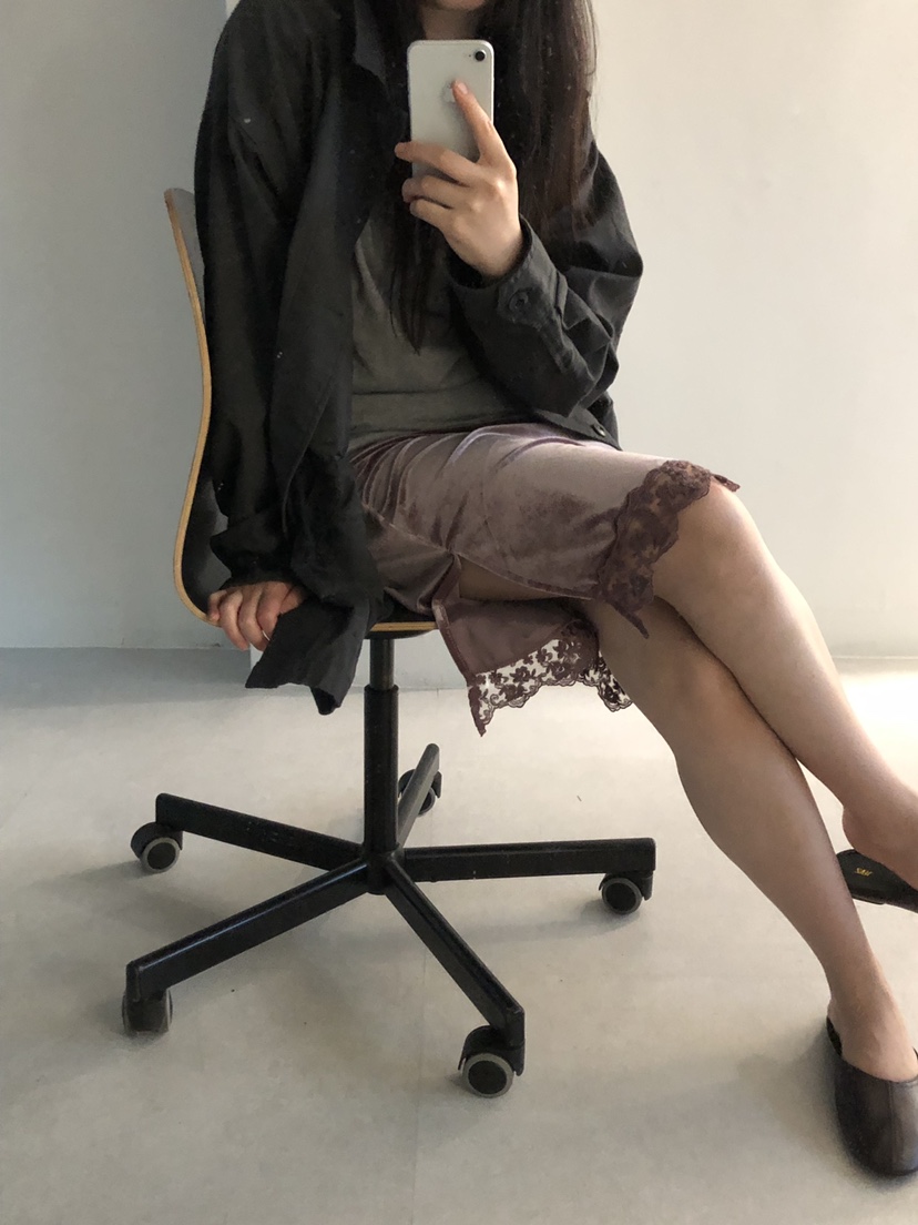 NOPROBLEM東大門直郵女士新款熱賣真品半身裙中短裙天鵝絨NOPROBLEM半身裙/中短裙