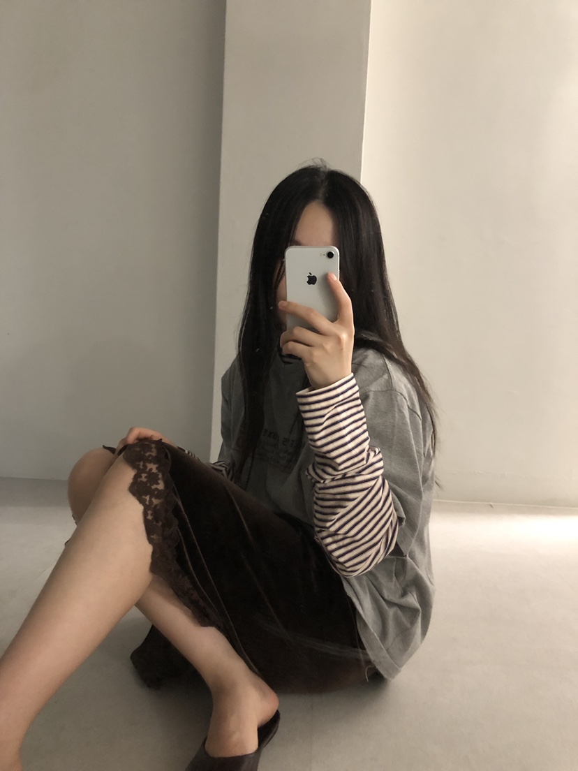 NOPROBLEM東大門直郵女士新款熱賣真品半身裙中短裙天鵝絨NOPROBLEM半身裙/中短裙
