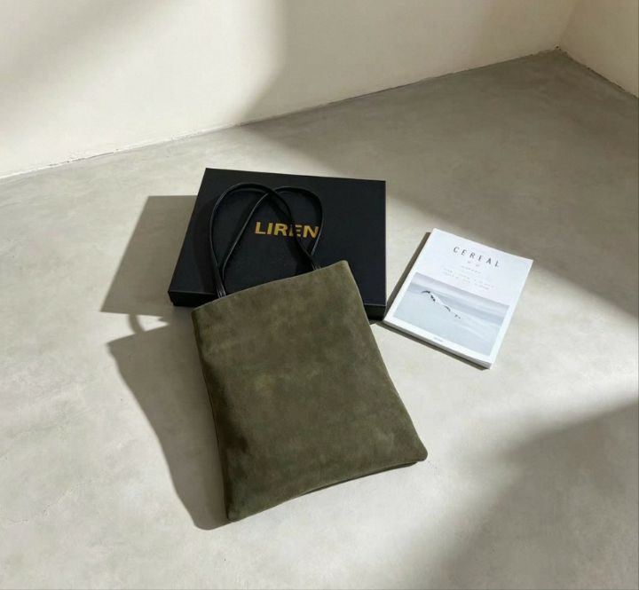 TROUVAILLE東大門實拍女裝新品休閑單肩斜跨包絨面革牛皮TROUVAILLE單肩/斜跨包