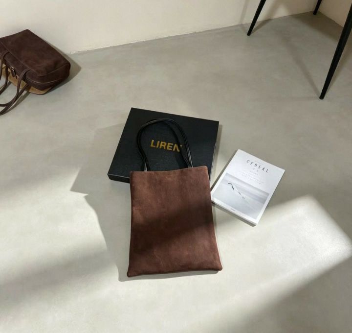 TROUVAILLE東大門實拍女裝新品休閑單肩斜跨包絨面革牛皮TROUVAILLE單肩/斜跨包
