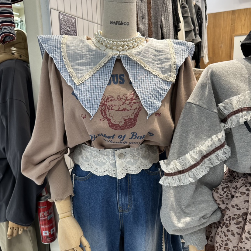 MARI CO東大門代購女裝新品時尚真品熱賣休閑推薦長袖T恤MARI CO長袖T恤圖色1