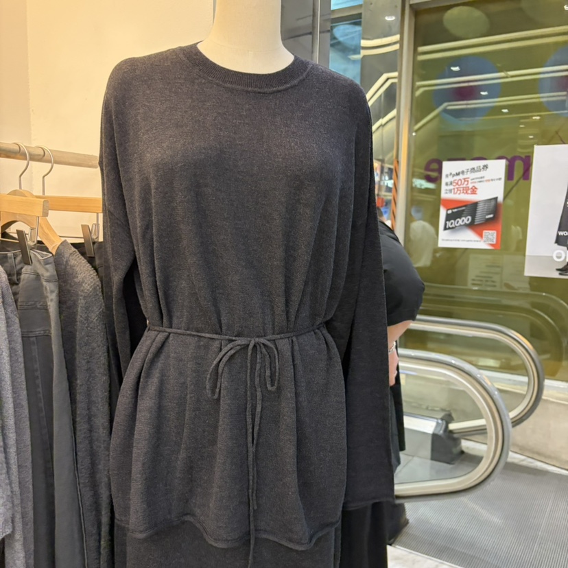 AFTERGLOW韓國代購女士新品時尚熱賣休閑推薦真品針織衫含繩AFTERGLOW針織衫圖色1먹墨