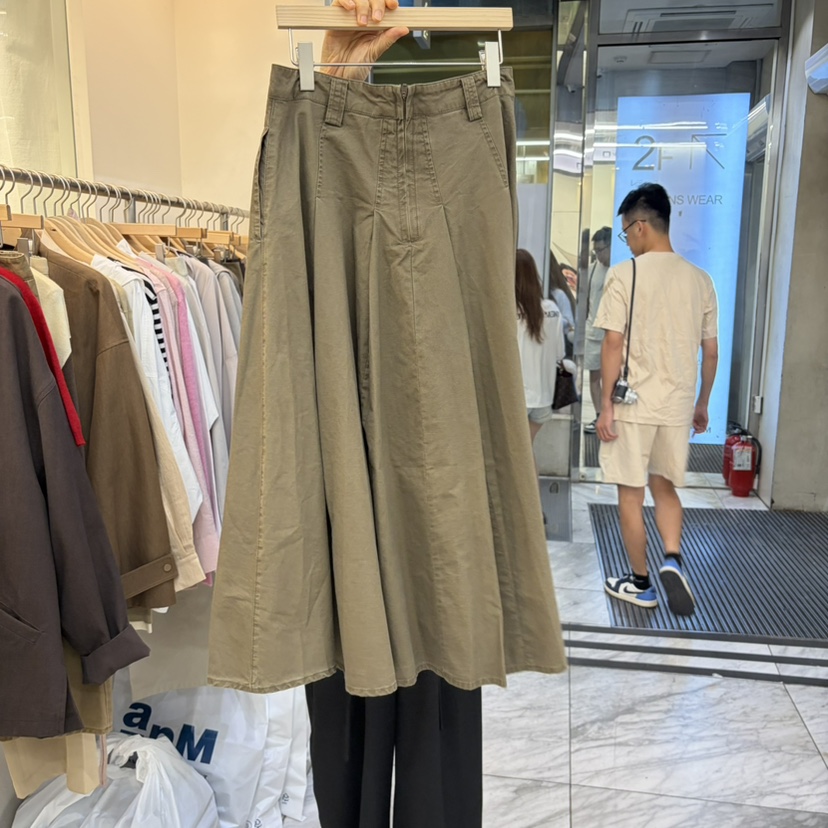 AFTERGLOW東大門實拍女裝新品時尚半身裙中短裙百褶拉鏈褶裙AFTERGLOW半身裙/中短裙