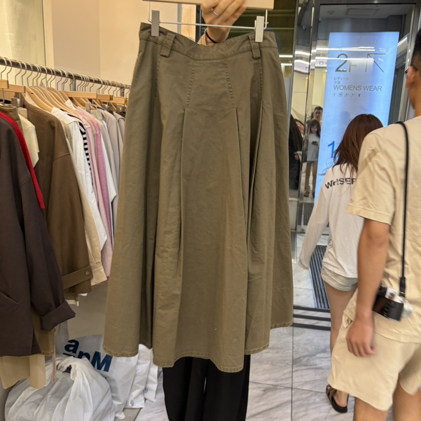 AFTERGLOW東大門實拍女裝新品時尚半身裙中短裙百褶拉鏈褶裙AFTERGLOW半身裙/中短裙圖色2棕色