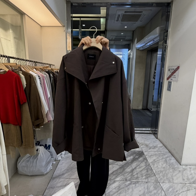 AFTERGLOW東大門代購女裝新品人氣時尚熱賣推薦夾克寬松棉AFTERGLOW夾克圖色2棕色