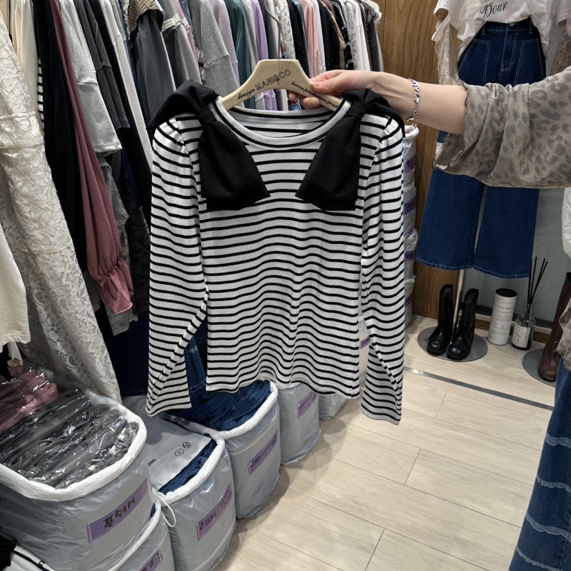 MARI CO韓國代購女士新款真品推薦人氣熱賣時尚休閑長袖T恤MARI CO長袖T恤圖色1