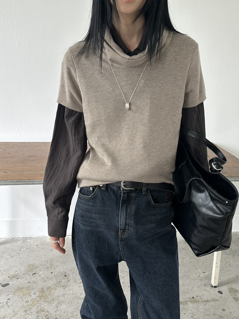 EARLY BIRD韓國直郵女士新品推薦時尚T恤短袖針織衫高領EARLY BIRDT恤