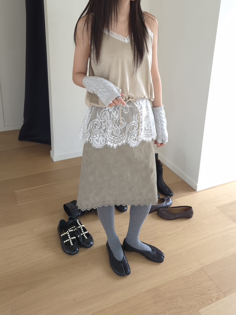 OUS/INCH-L韓國代購女裝新品人氣時尚半身裙中短裙皮革OUS/INCH半身裙/中短裙