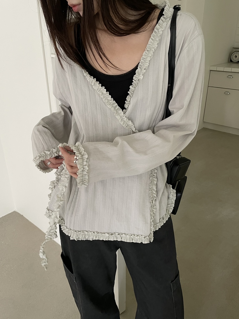 ATMOSPHERE東大門實拍女士新款休閑人氣襯衫蕾絲衫不含內搭ATMOSPHERE襯衫/蕾絲衫