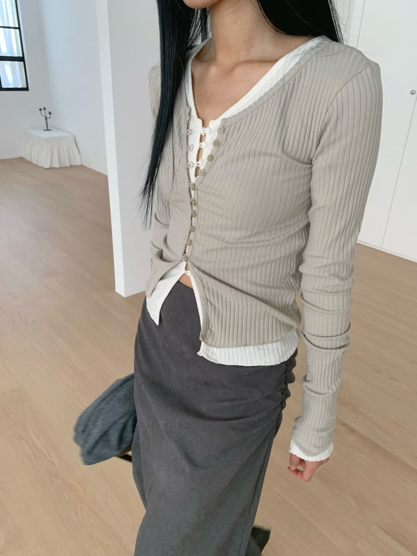A.ME韓國代購女士新品人氣真品熱賣職業時尚推薦長袖T恤A.ME長袖T恤
