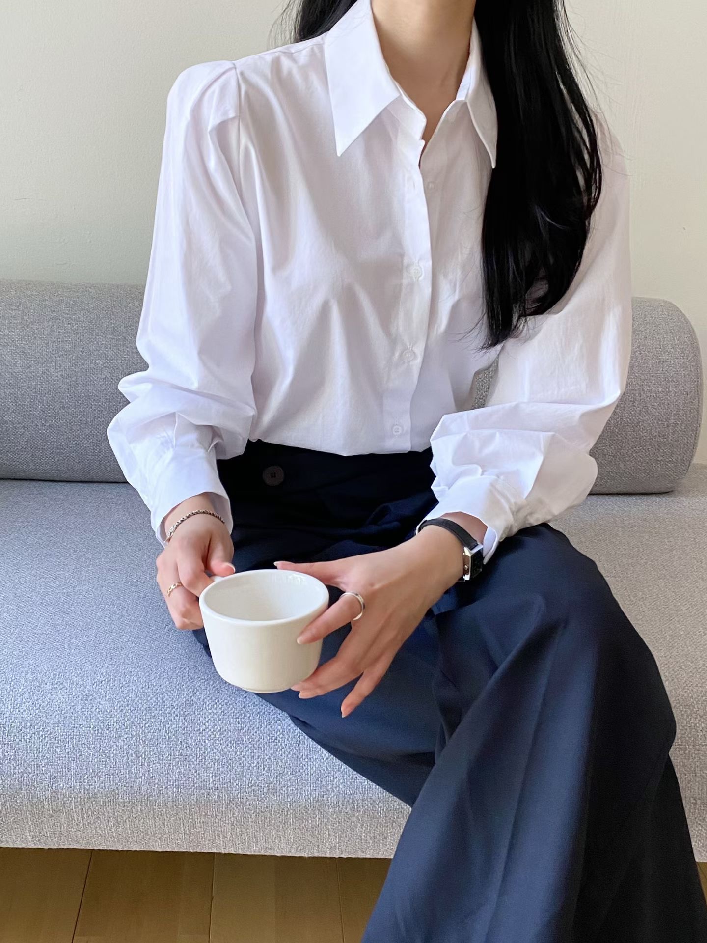 A.ME韓國直郵女士新款推薦熱賣休閑人氣真品職業襯衫蕾絲衫A.ME襯衫/蕾絲衫圖色1