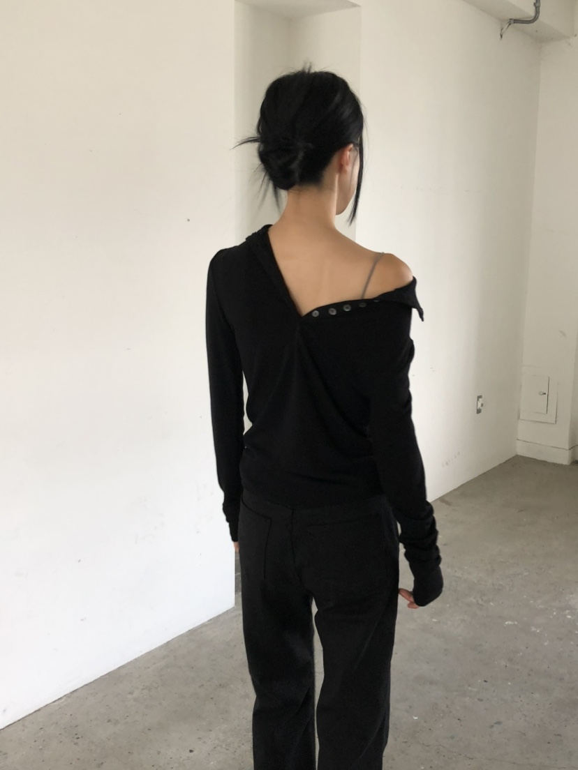 MOVENNE韓國直郵女士新品休閑熱賣推薦時尚真品長袖T恤紐扣MOVENNE長袖T恤
