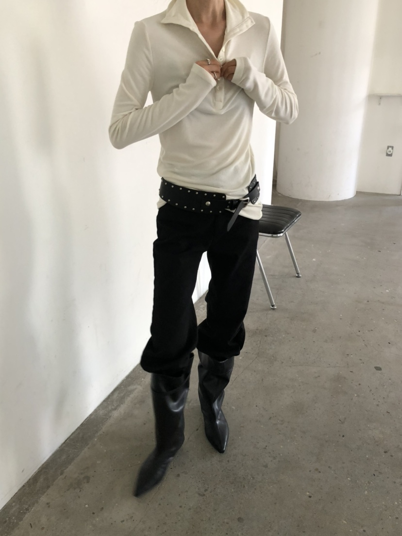 MOVENNE韓國直郵女士新品休閑熱賣推薦時尚真品長袖T恤紐扣MOVENNE長袖T恤