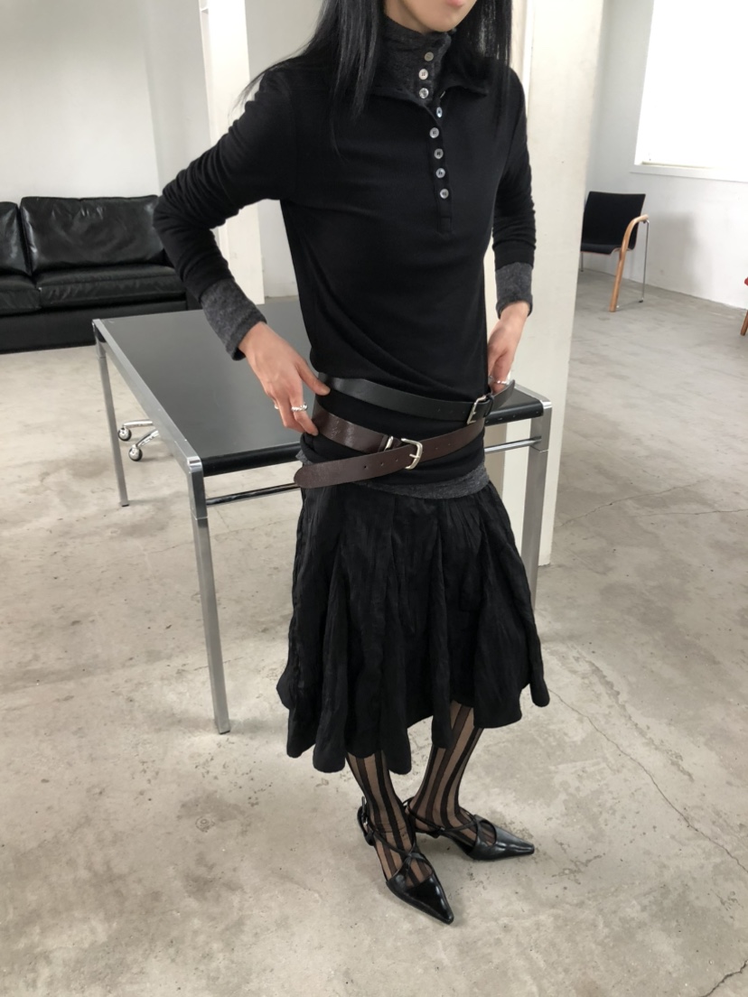 MOVENNE韓國直郵女士新品休閑熱賣推薦時尚真品長袖T恤紐扣MOVENNE長袖T恤