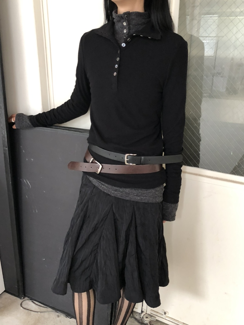 MOVENNE韓國直郵女士新品休閑熱賣推薦時尚真品長袖T恤紐扣MOVENNE長袖T恤