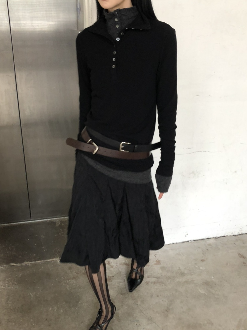 MOVENNE韓國直郵女士新品休閑熱賣推薦時尚真品長袖T恤紐扣MOVENNE長袖T恤