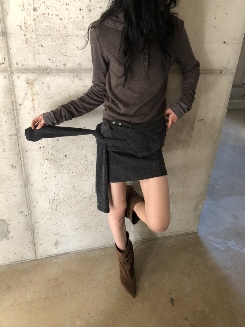 MOVENNE韓國直郵女士新品休閑熱賣推薦時尚真品長袖T恤紐扣MOVENNE長袖T恤