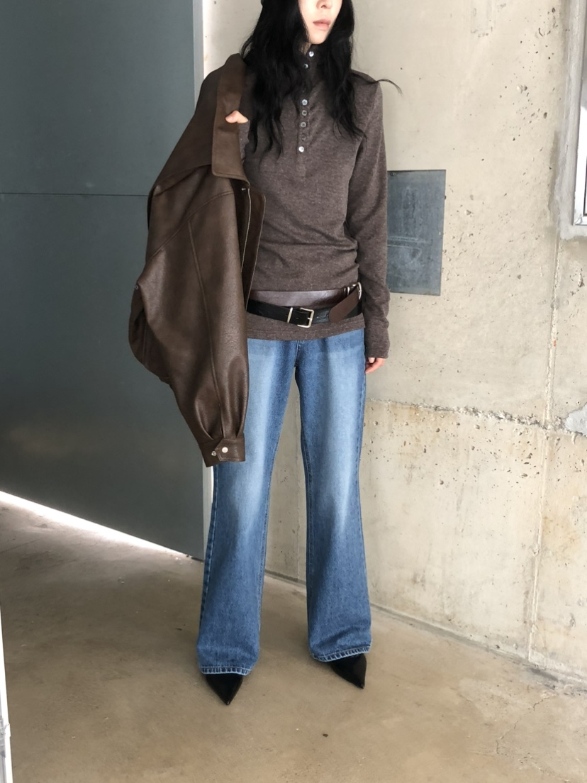 MOVENNE韓國直郵女士新品休閑熱賣推薦時尚真品長袖T恤紐扣MOVENNE長袖T恤