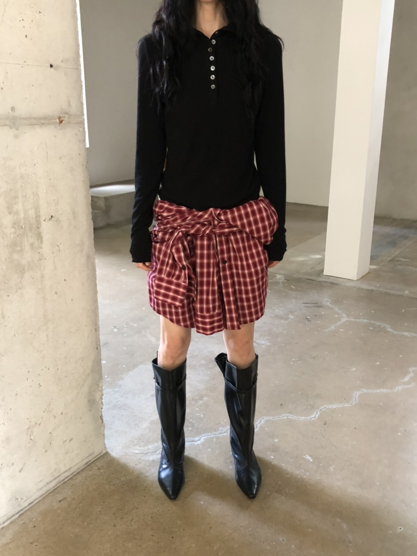 MOVENNE韓國直郵女士新品休閑熱賣推薦時尚真品長袖T恤紐扣MOVENNE長袖T恤
