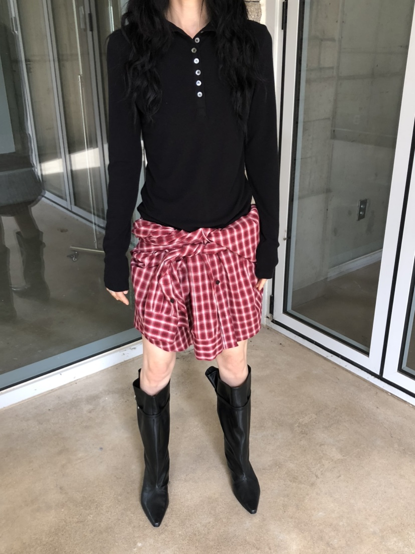 MOVENNE韓國直郵女士新品休閑熱賣推薦時尚真品長袖T恤紐扣MOVENNE長袖T恤