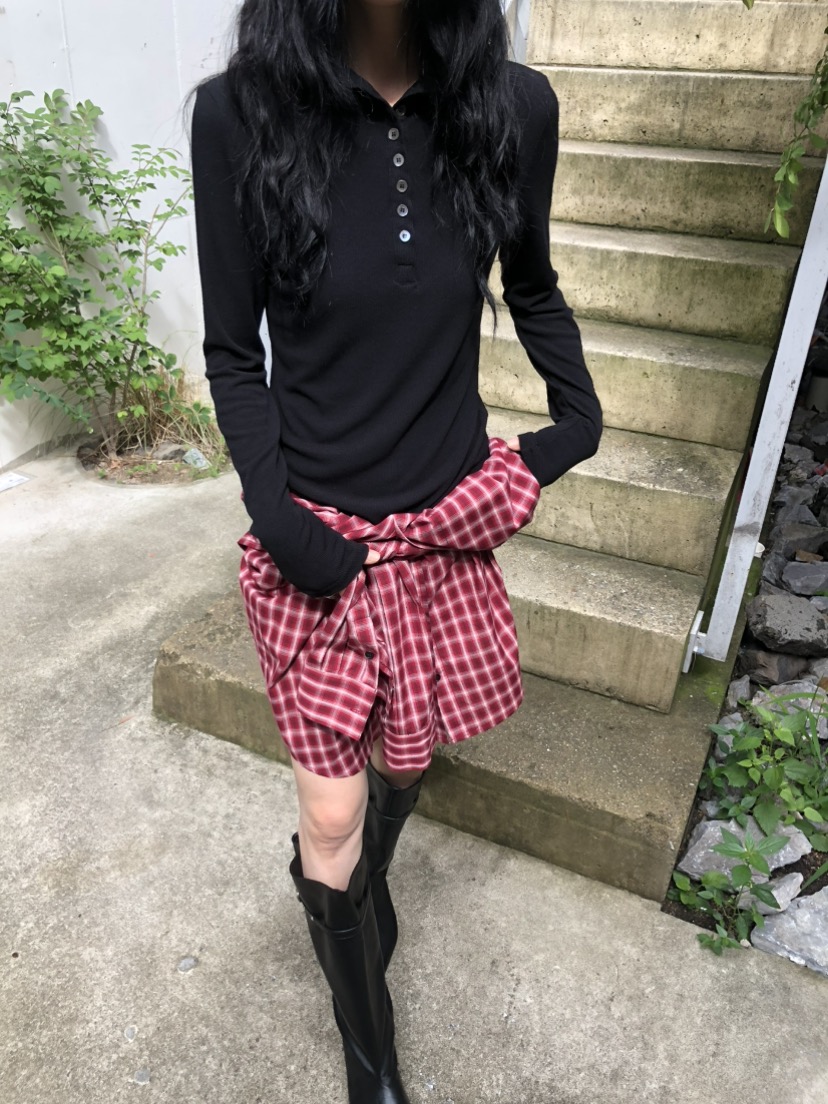 MOVENNE韓國直郵女士新品休閑熱賣推薦時尚真品長袖T恤紐扣MOVENNE長袖T恤
