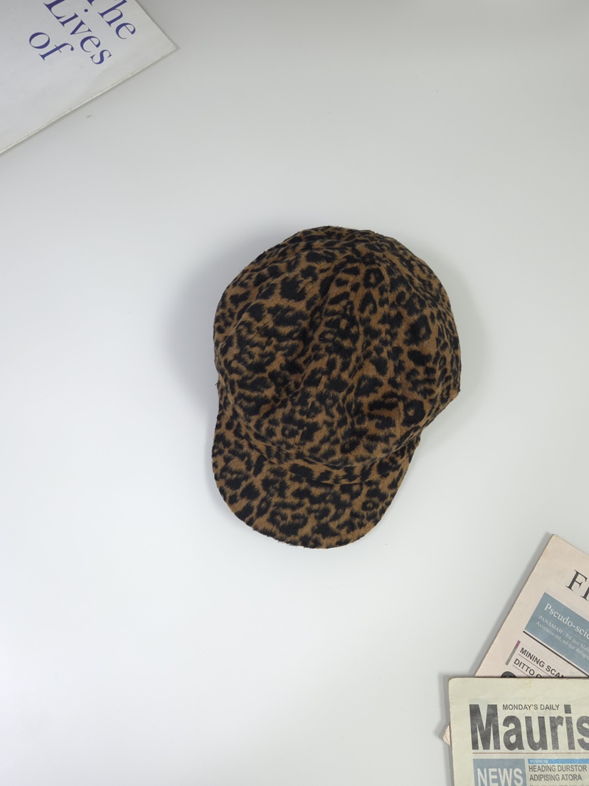 THE HAT-P韓國代購女士新款人氣推薦休閑真品帽子羊毛豹紋THE HAT帽子圖色2