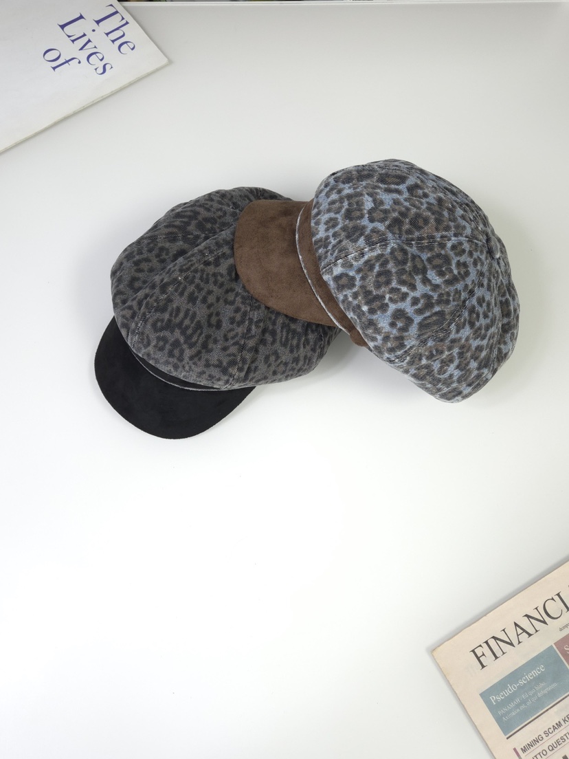 THE HAT-P韓國直郵女裝新品人氣熱賣推薦休閑時尚帽子豹紋THE HAT帽子