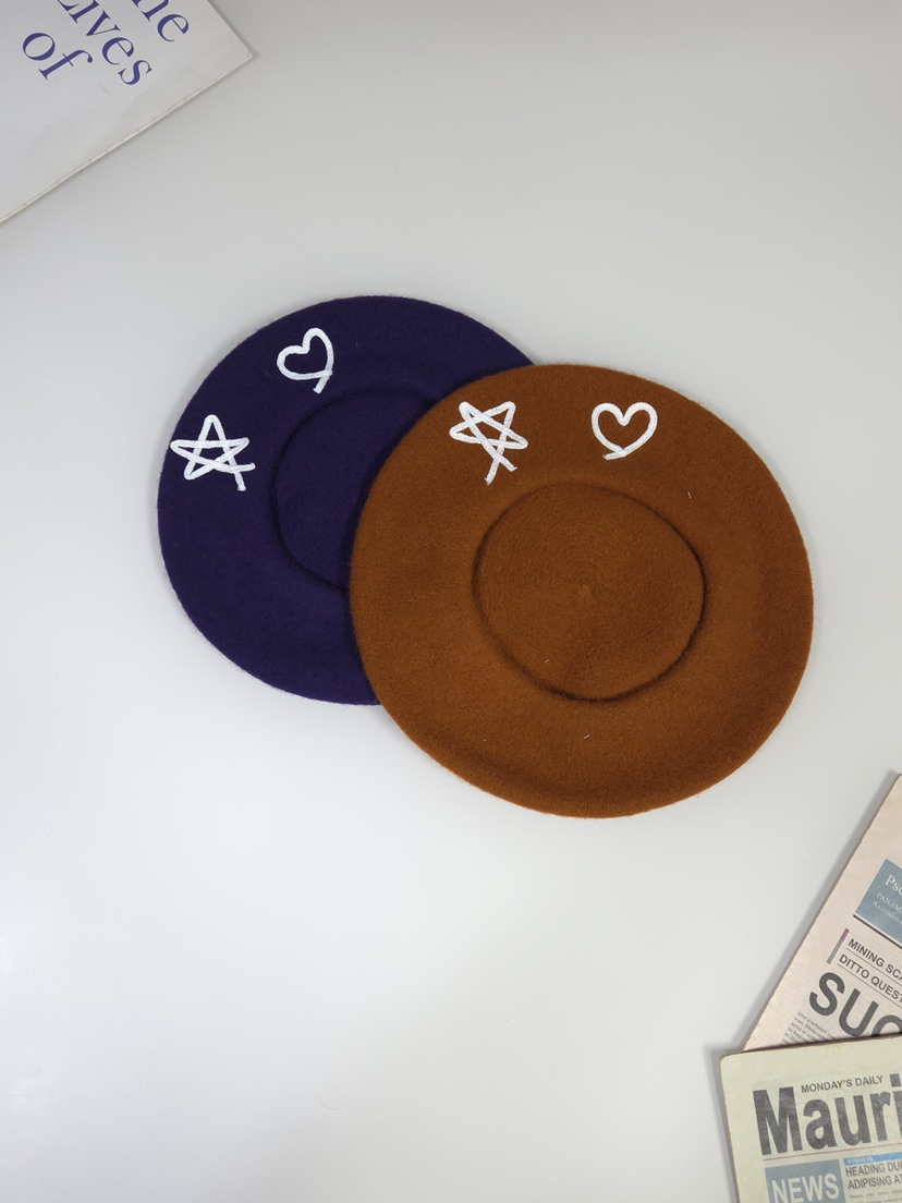 THE HAT-P韓國代購女士新款推薦真品熱賣休閑帽子刺繡貝雷THE HAT帽子